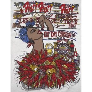 VINTAGE 1991 CRAWFISH FESTIVAL BREAUX BRIDGE LOUISIANA T SHIRT SZ S - RARE